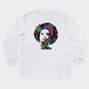 Groovy black girl Kids Long Sleeve T-Shirt